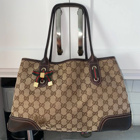 Gucci Handbags - Vintage GUCCI GG Monogram Web Princy Boston Tote